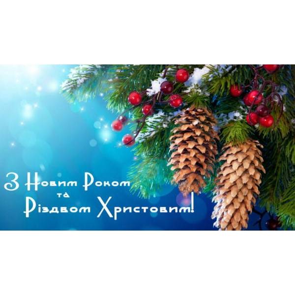 Вітаємо з Новим Роком та Різдвом Христовим!
