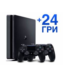 Б/В Sony Playstation 4 Slim 1 Тб + Dualshock 4 + 24 гри
